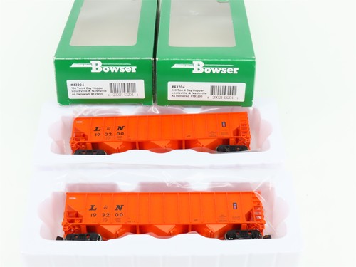 LOTE de 2 tolvas de 4 bahías escala HO Bowser 43204 L&N Louisville & Nashville #193200 | Condition: Used