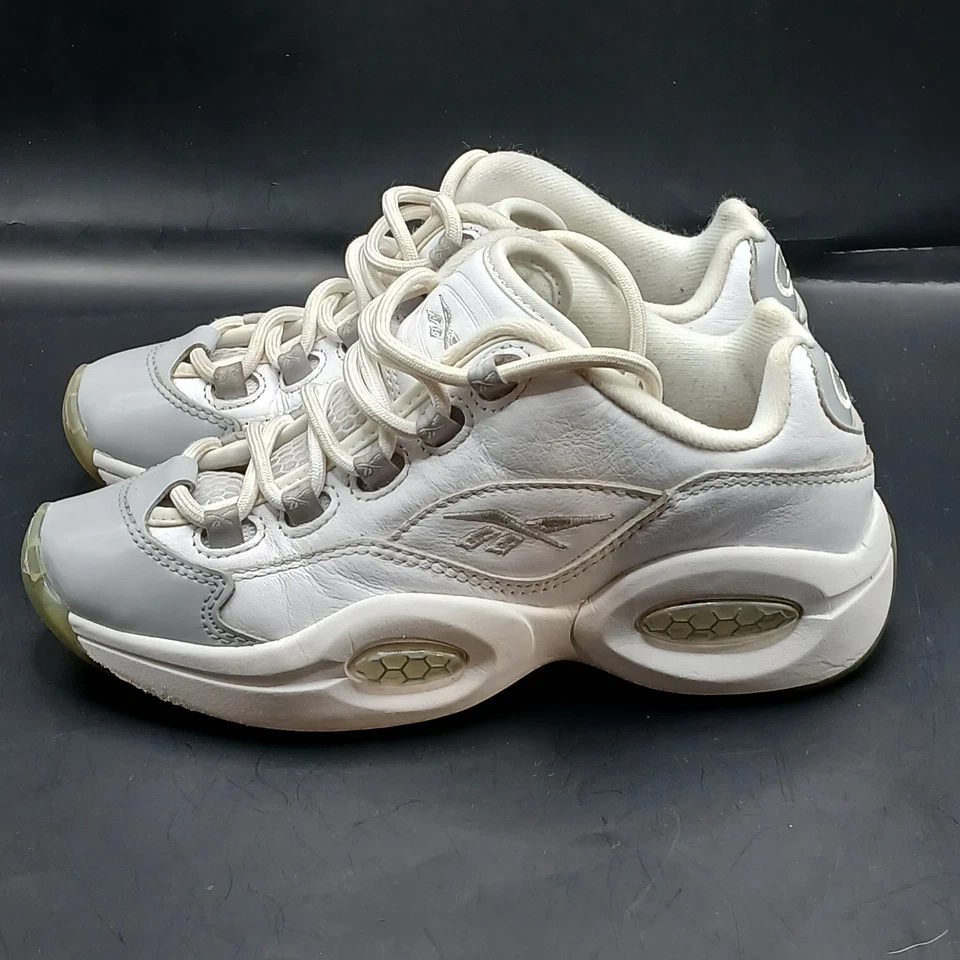 Reebok Question Low  Grey Toe kids size 4 and a 1/2 color white. - Image 4 of 4