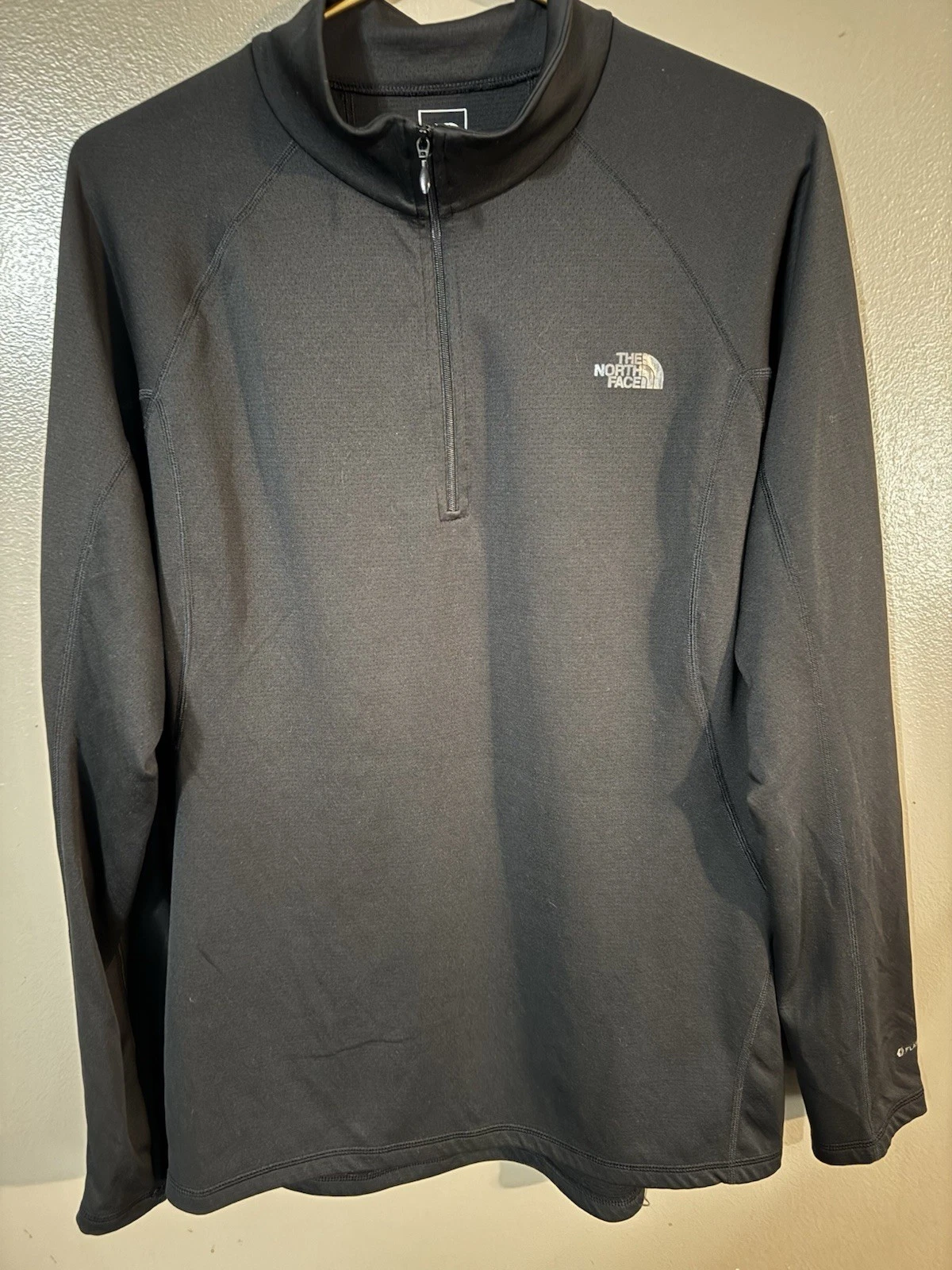 The North Face Shirt Mens L Black Gray FlashDry Quarter Zip Pullover Top