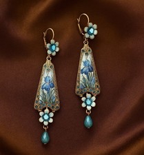 Orecchini Barocchi Corte Iris Museo Oro Revival Zirconi Vintage Antico Decò Art Nouveau