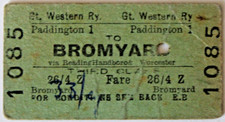 GT WESTERN RY - PADDINGTON to BROMYARD