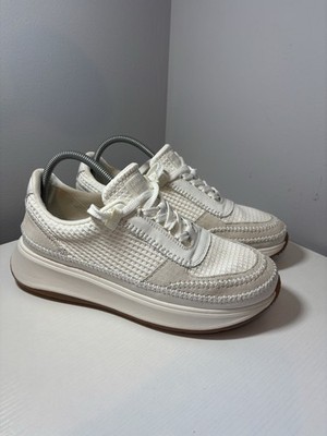 FitFlop F-Mode Kreuzstich flache Form Turnschuhe im urbanen weißen Mix Größe 9