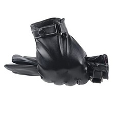 Winter Leather Men Touchscreen Gloves Black Warm Cycling Driving Motorcycle