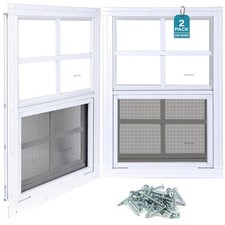 Melkus 2 Pack Shed Windows, 12"x18" Flush Mount Household Windows with Thicke...