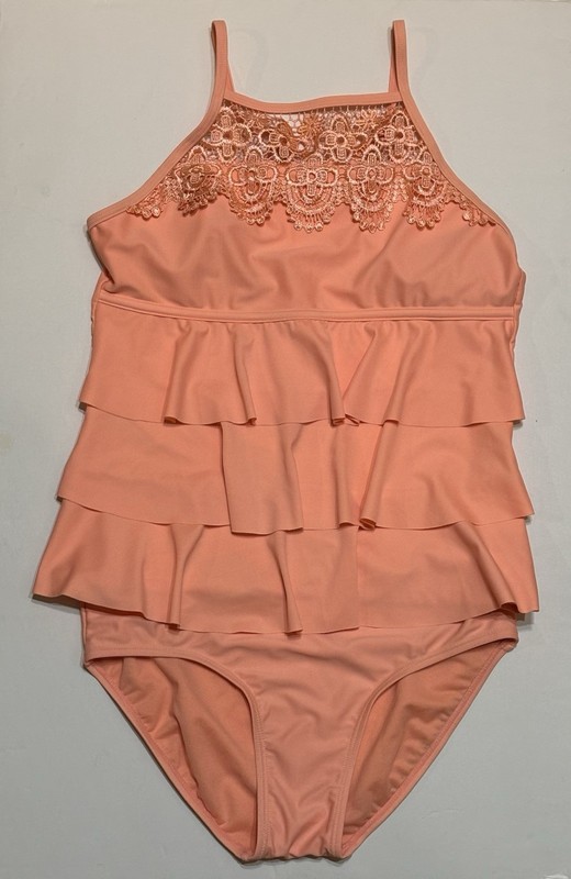 Justice Tankini Swimsuit, Girls Size 18, Melon