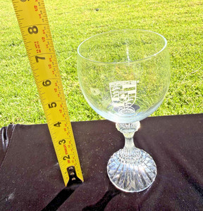 Custom Porsche Promotional Crystal Wine Glass with White Porsche Emblem
