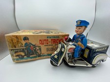 Nomura Toy Patrol Auto Tricycle Tin Operation Confirmed Made In Japan Vintage No