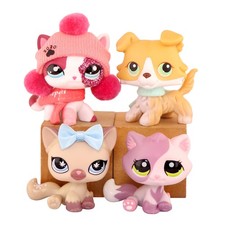 4X Sitting Shorthair Cat Collie LPS Dog Cat Toy for Kid Figure Collectible Gift