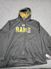 Los Angeles LA Rams Men's Grey & Yellow Blue Hoodie Sweatshirt  XXL 2XL Zubaz