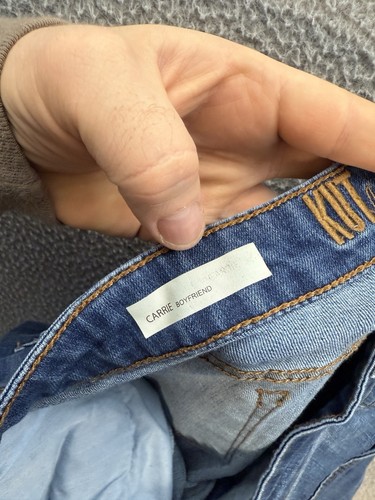 KUT From The Kloth Jeans Womens 8 Blue Carrie Boyfriend Distressed Denim Preppy - Picture 8 of 13