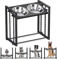 Metal Dog Bowls for Medium Breed: 4 Height-Adjustable Raised Dog Bowl