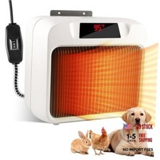 Thermostatic Dog House Heater with Anti-Bite Wires, Wall-Mounted Pet House