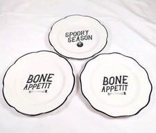 Sunday Morning Spooky Soiree Appetizer Plates Halloween Set of 3 A1