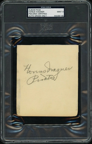 Honus Wagner Signed 5x6 Album Page Pirates Inscription PSA PSA/DNA MINT 9 Auto