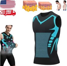 Men Compression Shirt Version Ionic Shaping Sleeveless Vest Sport Tank Top S-2XL