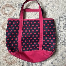 Vintage L.L. Bean Boat & Tote Polka Dot Canvas Zip Bag Made In USA