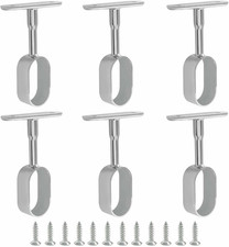 Oval Closet Rod Support Zinc Alloy Middle Mounting Bracket with Installation ...