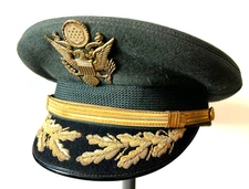 Vietnam Era Named US Army Officer Visor Cap Bullion Oak Leaves