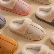 New Winter Warm Fluffy Slippers Mule Soft Non-Slip Indoor Cozy Shoes