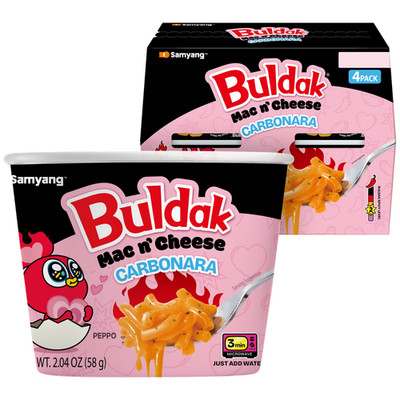 Buldak Mac & Cheese Carbonara 4 Pack Cups - FREE SHIPPING