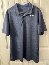 Nike Golf Men's XL Blue Gray Standard Fit Dri-FIT Polo Shirt Short Sleeve