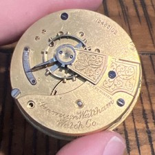Antique MOVEMENT WALTHAM OPEN FACE 18s POCKET WATCH Movement Parts Or Repair