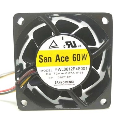 1PCS New   SanAce60W 9WL0612P4S001 12V 0.67A IP68 Splash Proof Axial Fan *tn