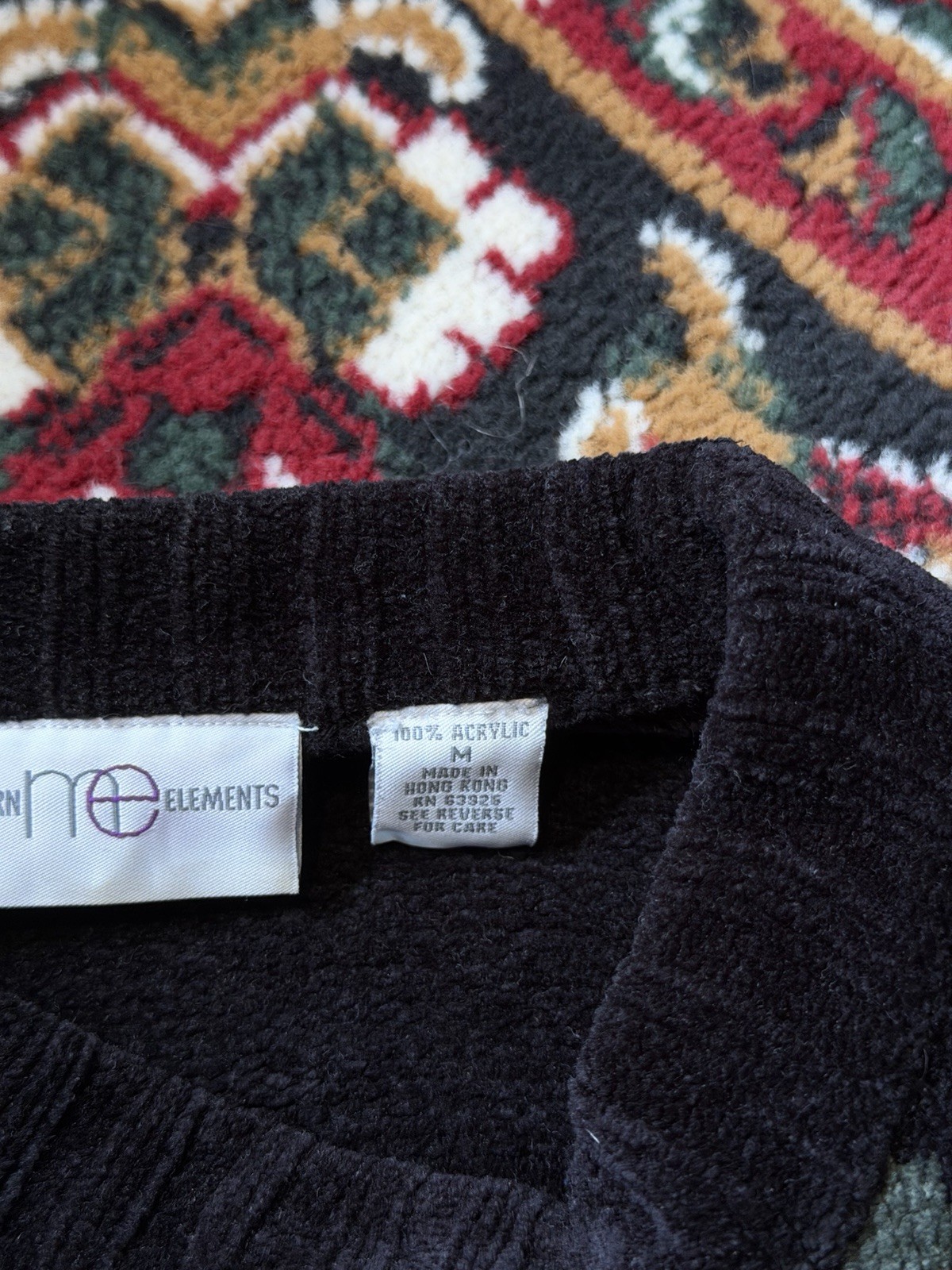 90s Vintage Modern Elements Argyle Pattern Sweate… - image 8