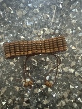 Handmade wooden beaded adjustable bracelet