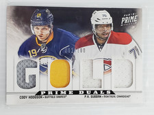 Cody Hodgson P. K. Subban 2012-13 Panini Prime Prime Duals /100 Jersey Insert 13