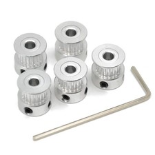 5PCs Aluminum 2GT Timing Pulley 20 Teeth Bore 5mm for 3D Printer 6mm Width Belt