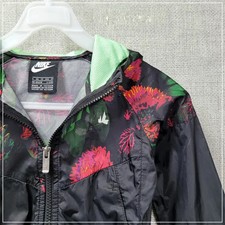 Nike Kids Flower Black Woven Jacket Size 100