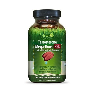 Irwin Naturals, Testerone MEGA BOOST RED, 56 Liquid Soft-Gels Exp. 3/24