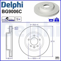2X Bremsscheibe Delphi BG9006C 2 Bremsscheiben Vorderachse Vorne FüR Land Rover