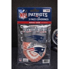 New England Patriots Face Coverings 3 Pack Adult Size Gate Mask Set Tie Dye