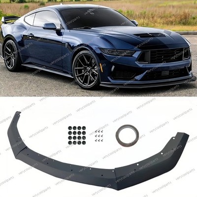 Matte Black ABS Front Bumper Diffuser For Ford Mustang GT, Ecoboost 2024-2025