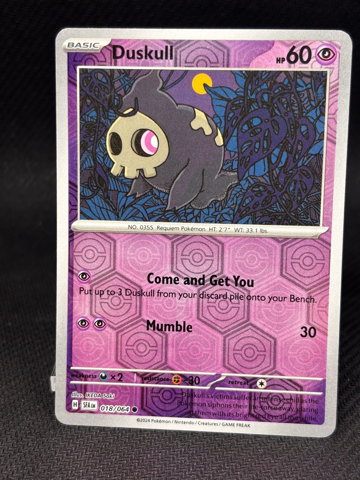 Duskull 018/064 Common Shrouded Fable Pokemon Reverse Holo Lightly Played