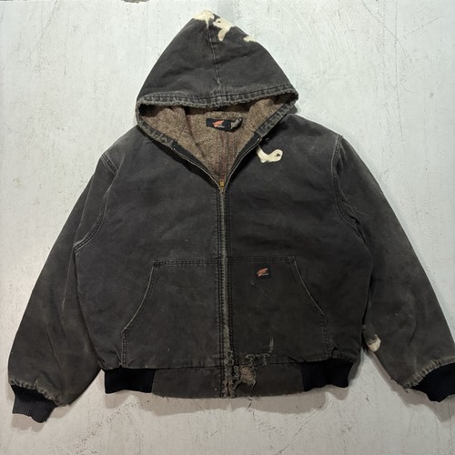 Red Wing, Distressed Vintage Red Wing Blanket Lined Full Zip Hooded Workwear Work Jacket