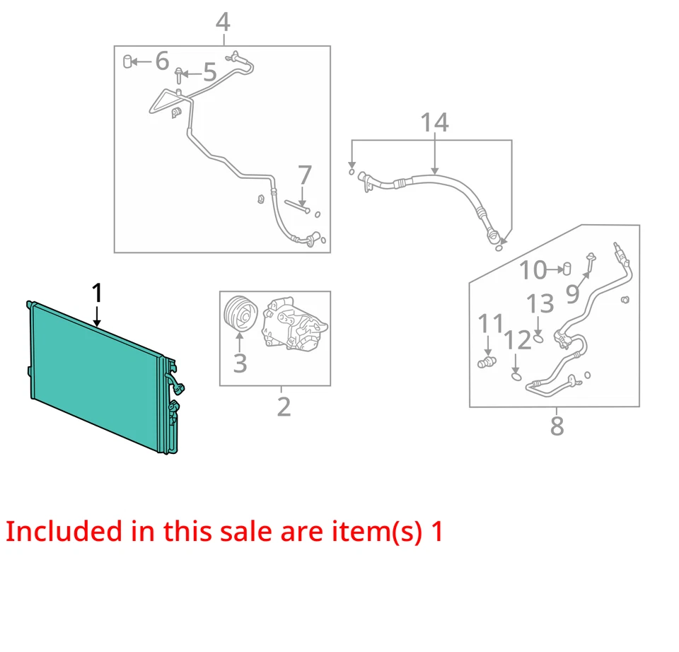 2005 2006 2007 2008 2009 2010 Chevrolet Cobalt AC Condenser 72k OEM - Image 4 of 4