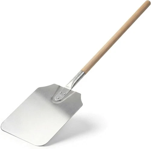 12x14" Aluminium Pizza Peel Paddle 91cm Long Wooden Handle for Wood Fired Oven
