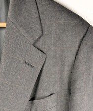 Vtg Hickey Freeman Charcoal Glen Plaid Jacket Coat Men's 42R Made in USA