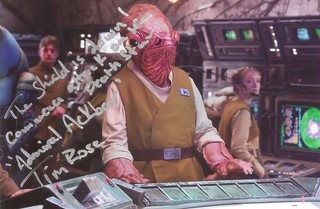 AUTOGRAPHE DE "TIM.ROSE". STAR WARS (LE RETOUR DU JEDI). (ADMIRAL ACKBAR).