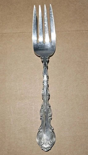 GORHAM Cold Meat Serving Fork Sterling Silver "Strasbourg" 1897 8-1/2" NO Mono