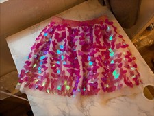 Cat Jack Girls S 6 6X Pink Iridescent Sequin Tulle Tutu Skirt Party