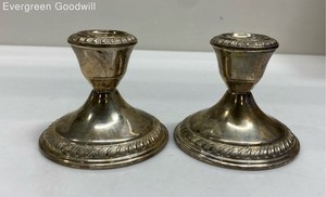 Lord Silver Weighted Sterling Silver Candle Holders 377 Grams