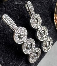 ADI 10k white gold with natural diamond earrings 3.58G