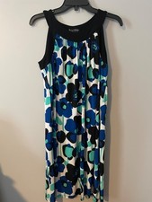 Blu Sage Brand Floral Sleeveless Dress Size Large Made in USA