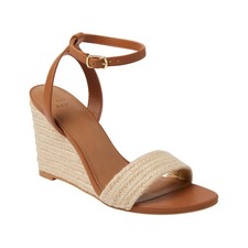 a New Day Womens Tish Single Band Ankle Strap Wedge Heels 93320408 Tan Brown 8M