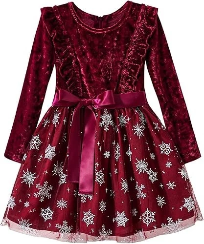 Christmas Red Velvet Dresses for Girls for sale | eBay