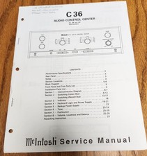 McIntosh C36 Control Center Service Manual - Original